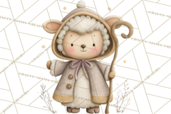 Cute Winter Farm Animals PNG, Cozy Snowy Animal Clipart Product Image 4