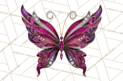 Gemstone Valentine Butterflies Red Pink Jewel Wings Clipart Product Image 5