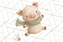 Cute Winter Farm Animals PNG, Cozy Snowy Animal Clipart Product Image 5