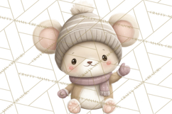 Cute Winter Farm Animals PNG, Cozy Snowy Animal Clipart Product Image 2