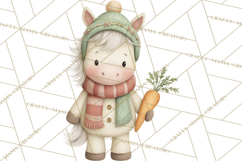 Cute Winter Farm Animals PNG, Cozy Snowy Animal Clipart Product Image 5