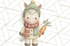 Cute Winter Farm Animals PNG, Cozy Snowy Animal Clipart Product Image 5