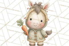 Cute Winter Farm Animals PNG, Cozy Snowy Animal Clipart Product Image 2