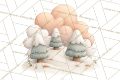 Cute Winter Farm Animals PNG, Cozy Snowy Animal Clipart Product Image 5