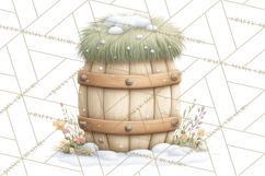 Cute Winter Farm Animals PNG, Cozy Snowy Animal Clipart Product Image 5
