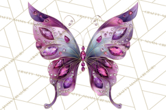 Gemstone Valentine Butterflies Red Pink Jewel Wings Clipart Product Image 4