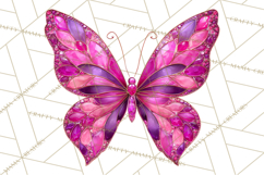 Gemstone Valentine Butterflies Red Pink Jewel Wings Clipart Product Image 5