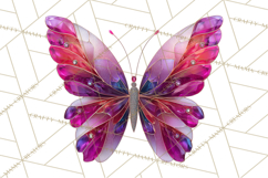 Gemstone Valentine Butterflies Red Pink Jewel Wings Clipart Product Image 2