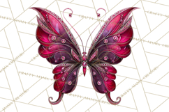 Gemstone Valentine Butterflies Red Pink Jewel Wings Clipart Product Image 4