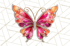Gemstone Valentine Butterflies Red Pink Jewel Wings Clipart Product Image 5