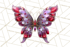 Gemstone Valentine Butterflies Red Pink Jewel Wings Clipart Product Image 2