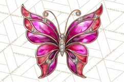 Gemstone Valentine Butterflies Red Pink Jewel Wings Clipart Product Image 3