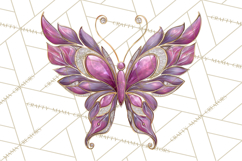 Gemstone Valentine Butterflies Red Pink Jewel Wings Clipart Product Image 3