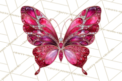 Gemstone Valentine Butterflies Red Pink Jewel Wings Clipart Product Image 5