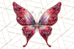 Gemstone Valentine Butterflies Red Pink Jewel Wings Clipart Product Image 5