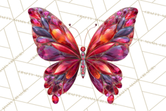 Gemstone Valentine Butterflies Red Pink Jewel Wings Clipart Product Image 2
