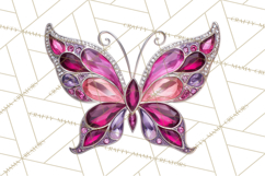 Gemstone Valentine Butterflies Red Pink Jewel Wings Clipart Product Image 3