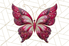 Gemstone Valentine Butterflies Red Pink Jewel Wings Clipart Product Image 4
