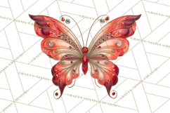 Gemstone Valentine Butterflies Red Pink Jewel Wings Clipart Product Image 5