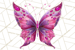 Gemstone Valentine Butterflies Red Pink Jewel Wings Clipart Product Image 2