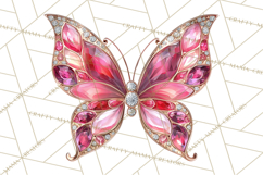 Gemstone Valentine Butterflies Red Pink Jewel Wings Clipart Product Image 3