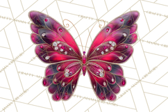 Gemstone Valentine Butterflies Red Pink Jewel Wings Clipart Product Image 5