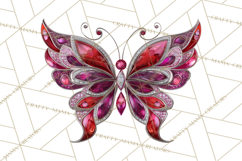 Gemstone Valentine Butterflies Red Pink Jewel Wings Clipart Product Image 2