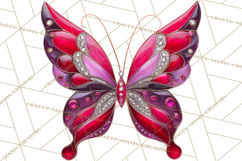 Gemstone Valentine Butterflies Red Pink Jewel Wings Clipart Product Image 3
