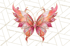 Gemstone Valentine Butterflies Red Pink Jewel Wings Clipart Product Image 4