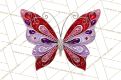 Gemstone Valentine Butterflies Red Pink Jewel Wings Clipart Product Image 5