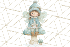 Chubby Winter Fairy PNG, Miniature Watercolor Winter Fairies Product Image 3