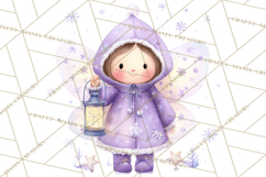 Chubby Winter Fairy PNG, Miniature Watercolor Winter Fairies Product Image 4