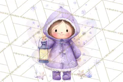 Chubby Winter Fairy PNG, Miniature Watercolor Winter Fairies Product Image 4