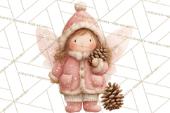 Chubby Winter Fairy PNG, Miniature Watercolor Winter Fairies Product Image 2