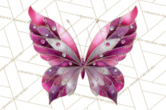 Gemstone Valentine Butterflies Red Pink Jewel Wings Clipart Product Image 4