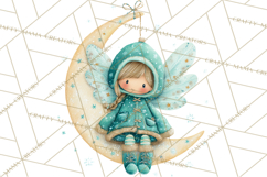 Chubby Winter Fairy PNG, Miniature Watercolor Winter Fairies Product Image 2