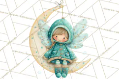 Chubby Winter Fairy PNG, Miniature Watercolor Winter Fairies Product Image 2