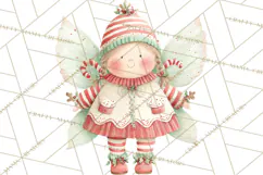 Chubby Winter Fairy PNG, Miniature Watercolor Winter Fairies Product Image 4