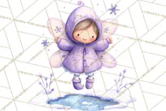 Chubby Winter Fairy PNG, Miniature Watercolor Winter Fairies Product Image 2