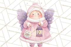 Chubby Winter Fairy PNG, Miniature Watercolor Winter Fairies Product Image 2