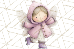 Chubby Winter Fairy PNG, Miniature Watercolor Winter Fairies Product Image 3