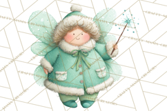Chubby Winter Fairy PNG, Miniature Watercolor Winter Fairies Product Image 4