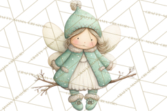 Chubby Winter Fairy PNG, Miniature Watercolor Winter Fairies Product Image 5