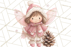 Chubby Winter Fairy PNG, Miniature Watercolor Winter Fairies Product Image 2