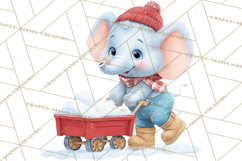 Winter Safari Baby Animals Clipart PNG Cute Holiday Clip Art Product Image 2
