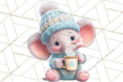 Winter Safari Baby Animals Clipart PNG Cute Holiday Clip Art Product Image 4
