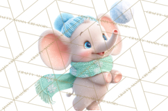 Winter Safari Baby Animals Clipart PNG Cute Holiday Clip Art Product Image 2