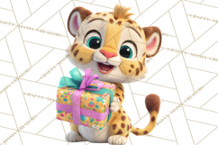 Winter Safari Baby Animals Clipart PNG Cute Holiday Clip Art Product Image 5