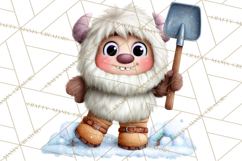 Snow Monster Clipart PNG Cute Winter Yeti Frost Gnome Art Product Image 2