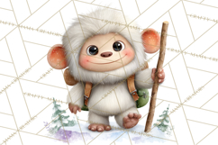 Snow Monster Clipart PNG Cute Winter Yeti Frost Gnome Art Product Image 4